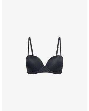 Calvin Klein Push-Up Balconette Stretch-Woven Bra - Blue