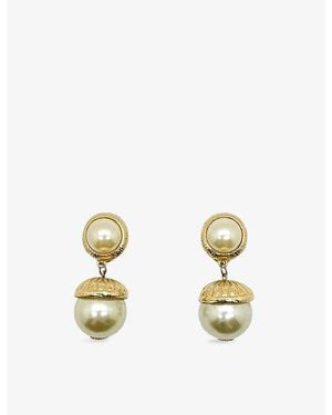 JENNIFER GIBSON JEWELLERY Pre-Loved Jgj Drop-Plated Metal And Pearl Earrings - Metallic