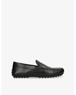 Tod's Mocassino Gommino Leather Driving Shoes - Black
