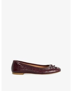 Dune Helenne Leather Ballet Flats - Red
