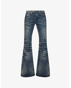 Jaded London Extreme Flare Mid-Rise Stretch-Denim Jeans - Blue