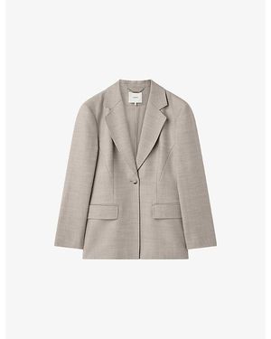 JOSEPH Fallon Single-Breasted Tailored Wool Blazer - Gray
