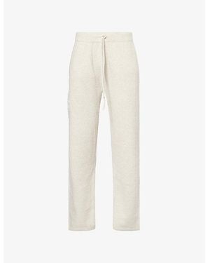 The Couture Club Monogram Emblem Wide-Leg Knitted Jogging Bottoms - White