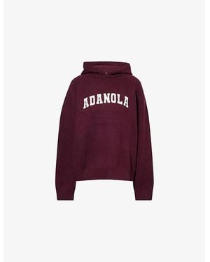 ADANOLA Logo-Embroidered Oversized Cotton And Wool-Blend Hoody