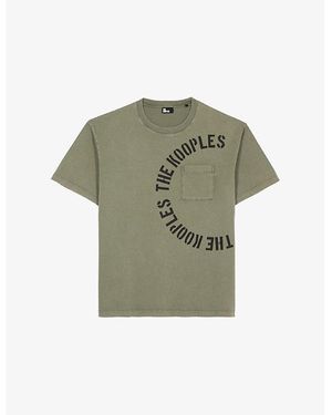 The Kooples Logo-Print Short-Sleeve Cotton T-Shirt - Green