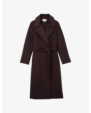 Reiss Rene Double-Breasted Wool-Blend Coat - Red