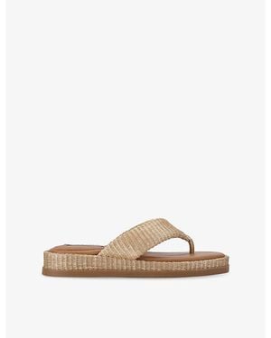 Steve Madden Bella Metallic-Woven Sandals - Natural