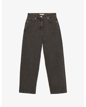 Reiss Selin Straight-Leg Mid-Rise Jeans - Grey