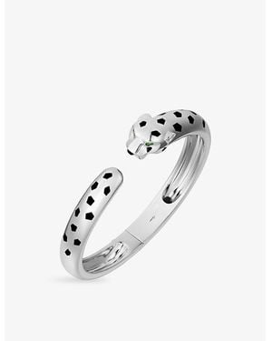 Cartier Panthère De Medium Model 18Ct- Onyx And Tsavorite Garnets Bracelet - White