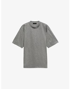 Prada Logo-Embroidered Crewneck Cotton-Jersey T-Shirt - Grey