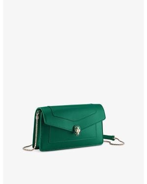 BVLGARI Serpenti Forever Chain Leather Pochette - Green