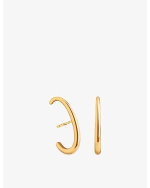 Astrid & Miyu Orbit Dome 18Ct Plated Sterling- Cuff Stud Earrings - Metallic