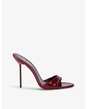 Paris Texas Lidia Patent Heeled Leather Mules - Pink