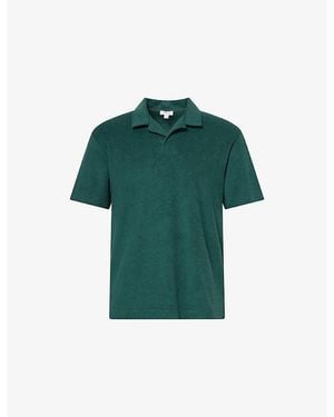 Sunspel Towelling Polo Cotton Shirt - Green