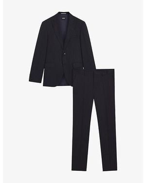 BOSS Pinstriped Regular-Fit Wool Suit - Black