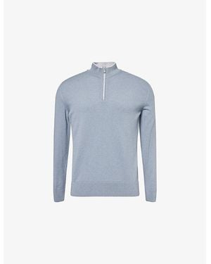 Eleventy Half-Zip High-Neck Cashmere Jumper - Blue