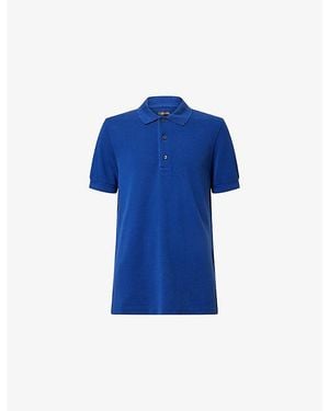 Tom Ford Short-Sleeve Piquet Cotton-Blend Polo Shirt - Blue