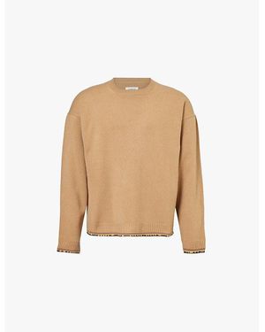 Diomene Trimmed Knitted Regular-Fit Cashmere And Wool-Blend Jumper - Natural