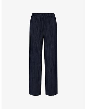 Samsøe & Samsøe Uma Wide-Leg Stretch-Polyester Pants - Blue