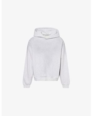 Acne Studios Graphic-Text Print Relaxed-Fit Cotton-Jersey Hoody - White