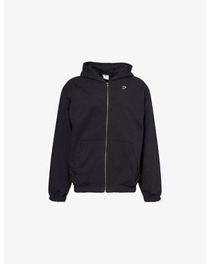GYMSHARK Rest Day Essentials Zipped Cotton-Jersey Hoody - Blue
