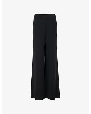eem Wide-Leg Knitted Trousers - Black