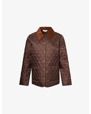Sporty & Rich Pointed-Collar Farm Quilted Jacket - Brown