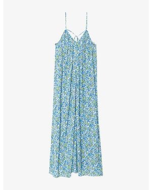 Zadig & Voltaire Ristym Printed Woven Maxi Dress - Blue