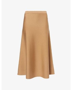 Gabriela Hearst Freddie Flared Wool-Blend Midi Skirt - Brown