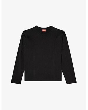 DIESEL T-Boxt-Ls-Int Panelled Cotton-Jersey T-Shirt - Black