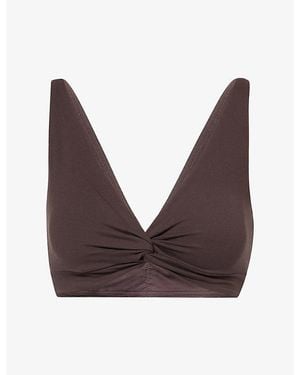 Free People Fp Movement Never Better Reversible Twist Crop Sports Bra - Brown