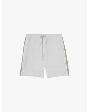 Reiss Emilio Side-Tape Stretch Cotton-Jersey Shorts - White