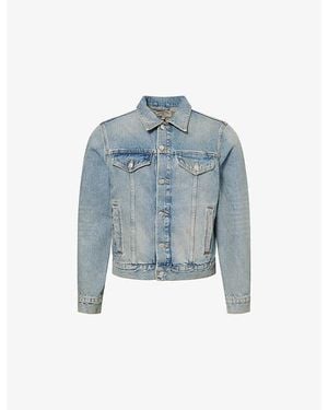 Emporio Armani Faded-Wash Denim Jacket - Blue