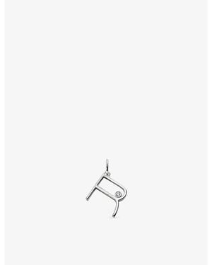 Monica Vinader Solitaire Diamond Initial R Sterling- And 0.035Ct Lab-Grown Diamond Pendant - White