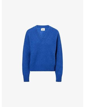Weekend by Maxmara Relaxed-Fit V-Neck Knit Jumper - Blue