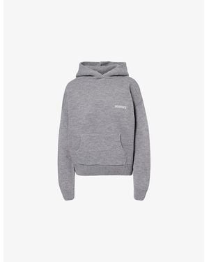 Sisters & Seekers Oversized Dropped-Shoulder Knitted Hoody - Grey