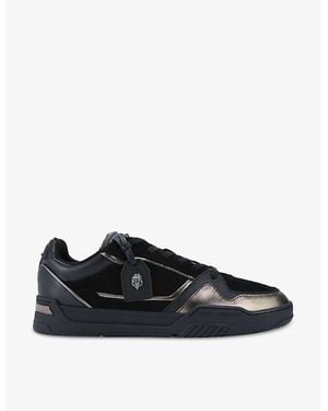 Kurt Geiger Regan Brand-Tag Leather Low-Top Trainers - Black