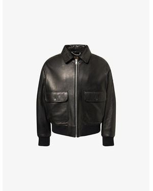 Belstaff Pilot Flap-Pocket Leather Jacket - Black