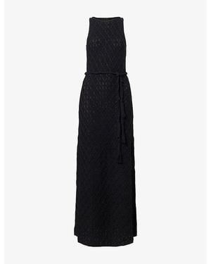 Devon Windsor Nova Cut-Out Knitted Maxi Dress - Black