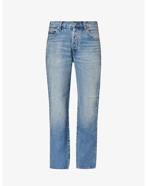 Citizens of Humanity Barrett Brand-Patch Straight-Leg Organic-Denim Jeans - Blue