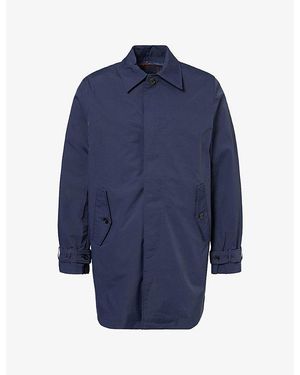 Paul Smith Pointed-Collar Fleece-Lined Shell Trench Coat - Blue