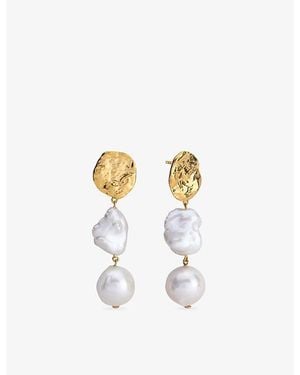 Monica Vinader Capri 18Ct Vermeil And Multi Keshi And Baroque Pearl Drop Earrings - Metallic