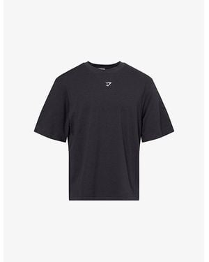 GYMSHARK Rest Day Essentials Boxy-Fit Cotton T-Shirt - Blue
