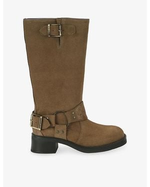 Steve Madden Bonetta High-Leg Suede Boots - Green