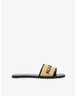 AllSaints Hoxton Raffia Slides - Multicolor