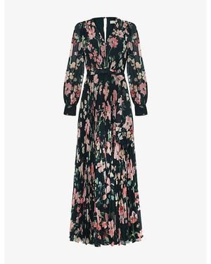 Phase Eight Rosa Petite Floral-Print Woven Maxi Dress - Black