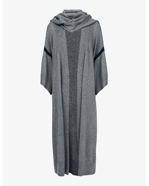 eem Scarf Long-Sleeve Maxi Knitted Cardigan - Grey