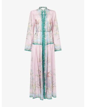 Zimmermann Indra Printed Silk Maxi Dress - White