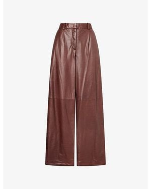 Twp Hud St Wide-Leg Leather Trousers - Red