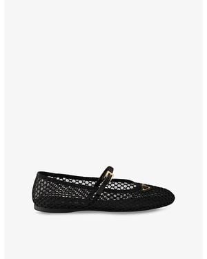 Prada Mesh Fabric Ballet Flats - Black